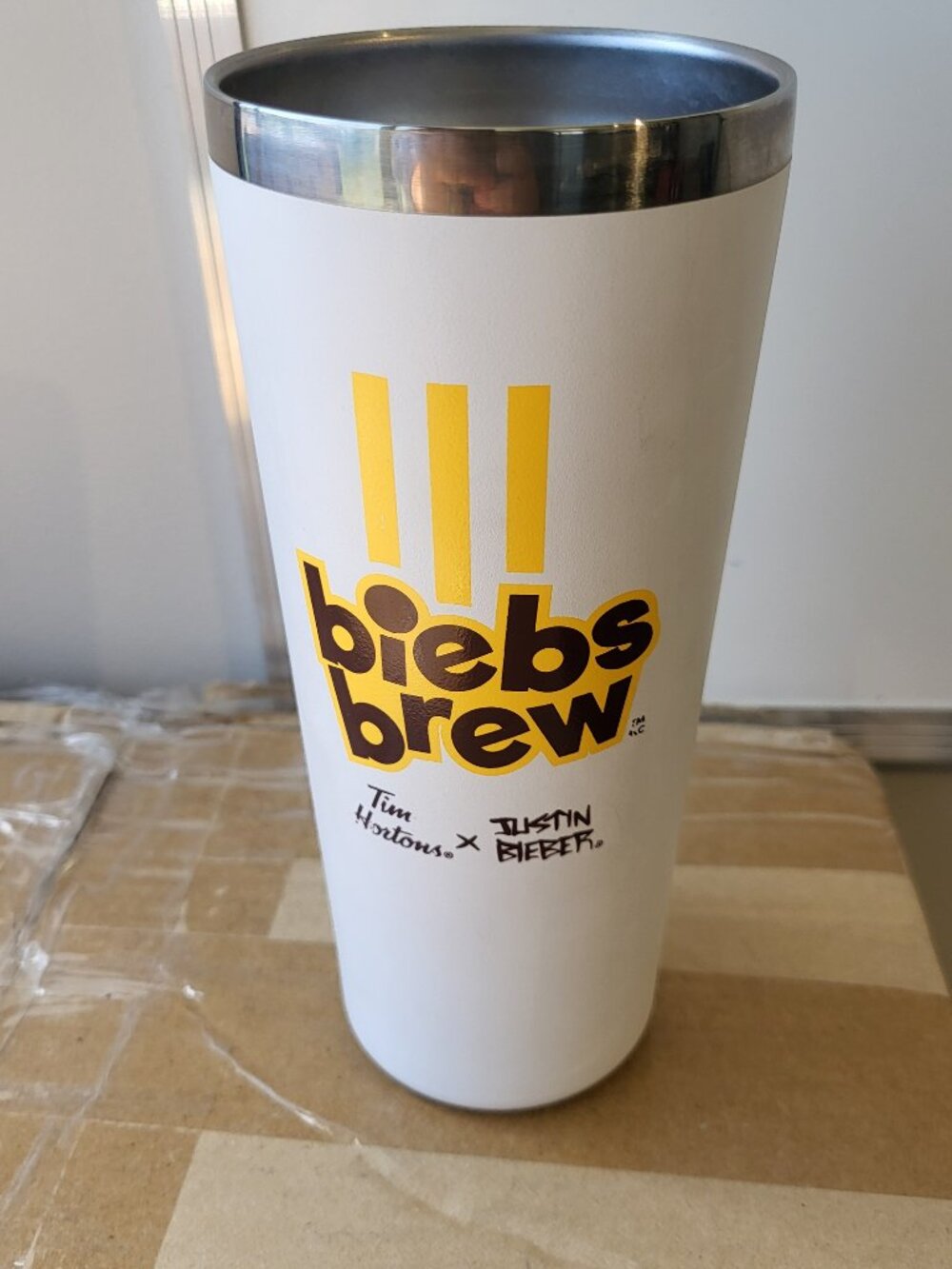 Tim Hortons x Justin Bieber Biebs Brew LTD Edition Travel Tumbler Mug NO LID